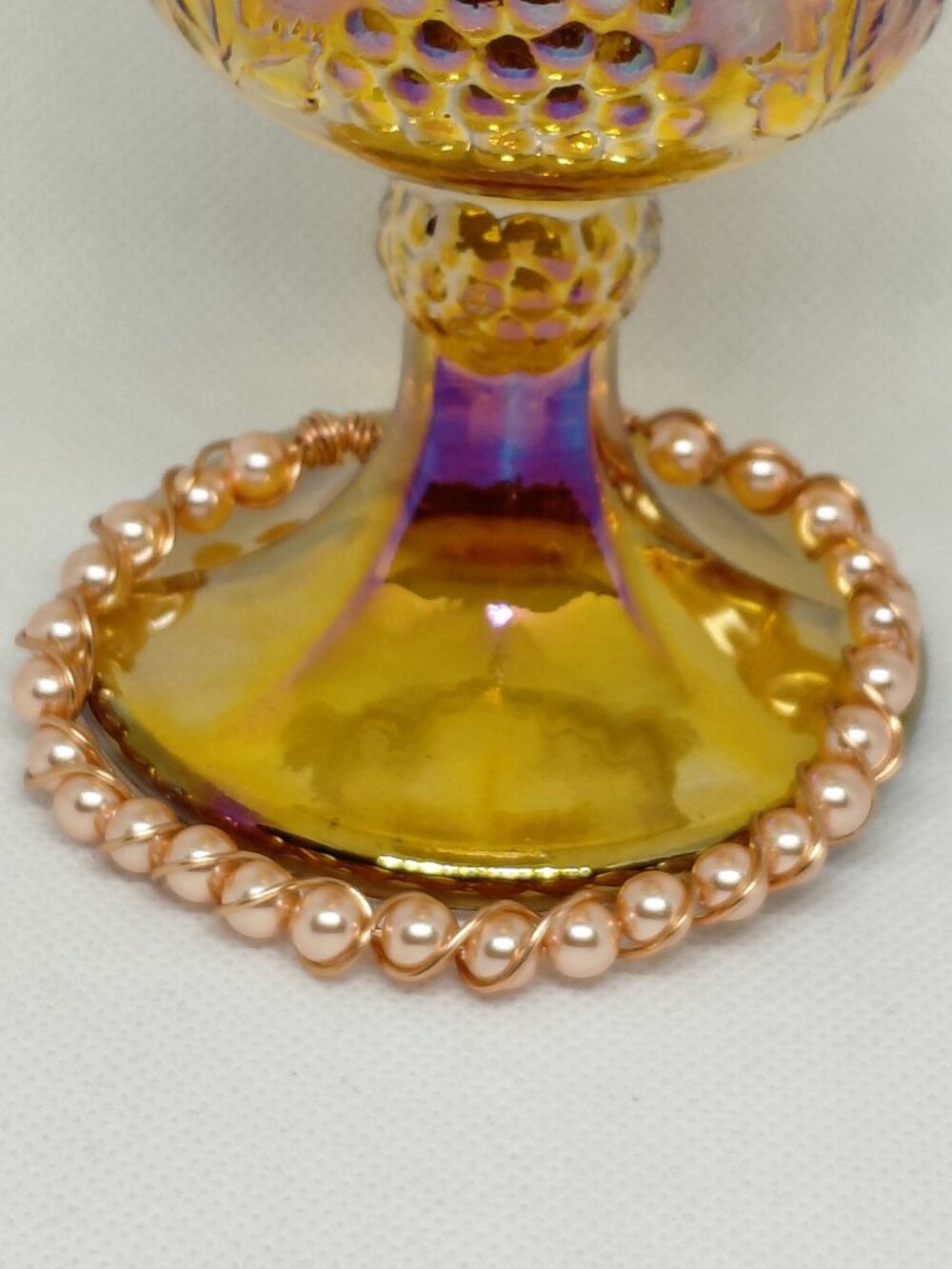 Artisan Vintage Marigold Collection Ivory Pearl Copper Bracelet